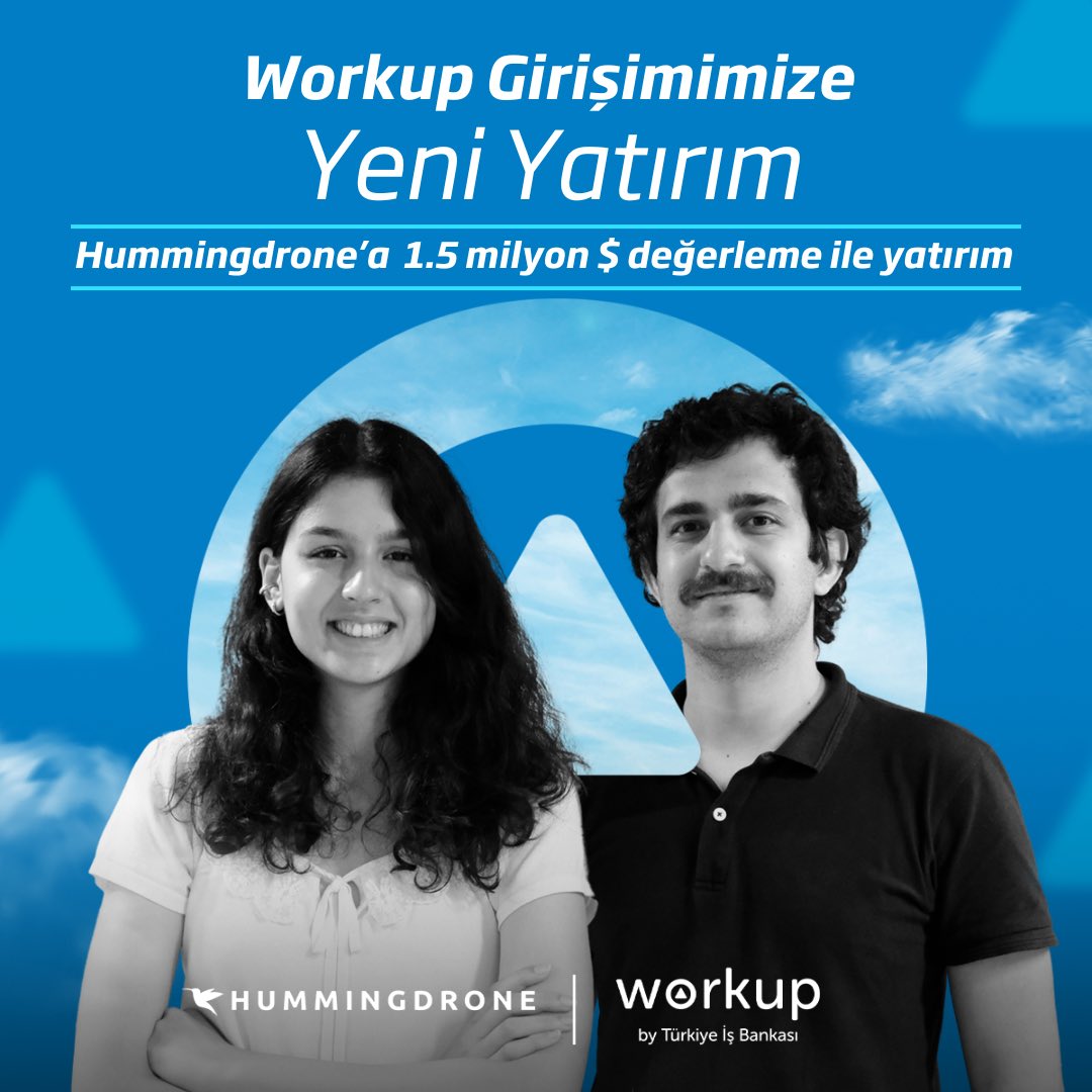 workupisbankasi's tweet photo. Workup 8. dönem girişimlerimizden @HummingdroneCo, @KeiretsuTurkiye melek yatırımcılarının katıldığı yatırım turunda, 1.5 milyon $ değerleme üzerinden yatırım aldı. 🚀 Başta kurucu ortakları olmak üzere tüm ekibi tebrik ediyoruz. 🙌🏻 https://t.co/I5Fpmkt9x2