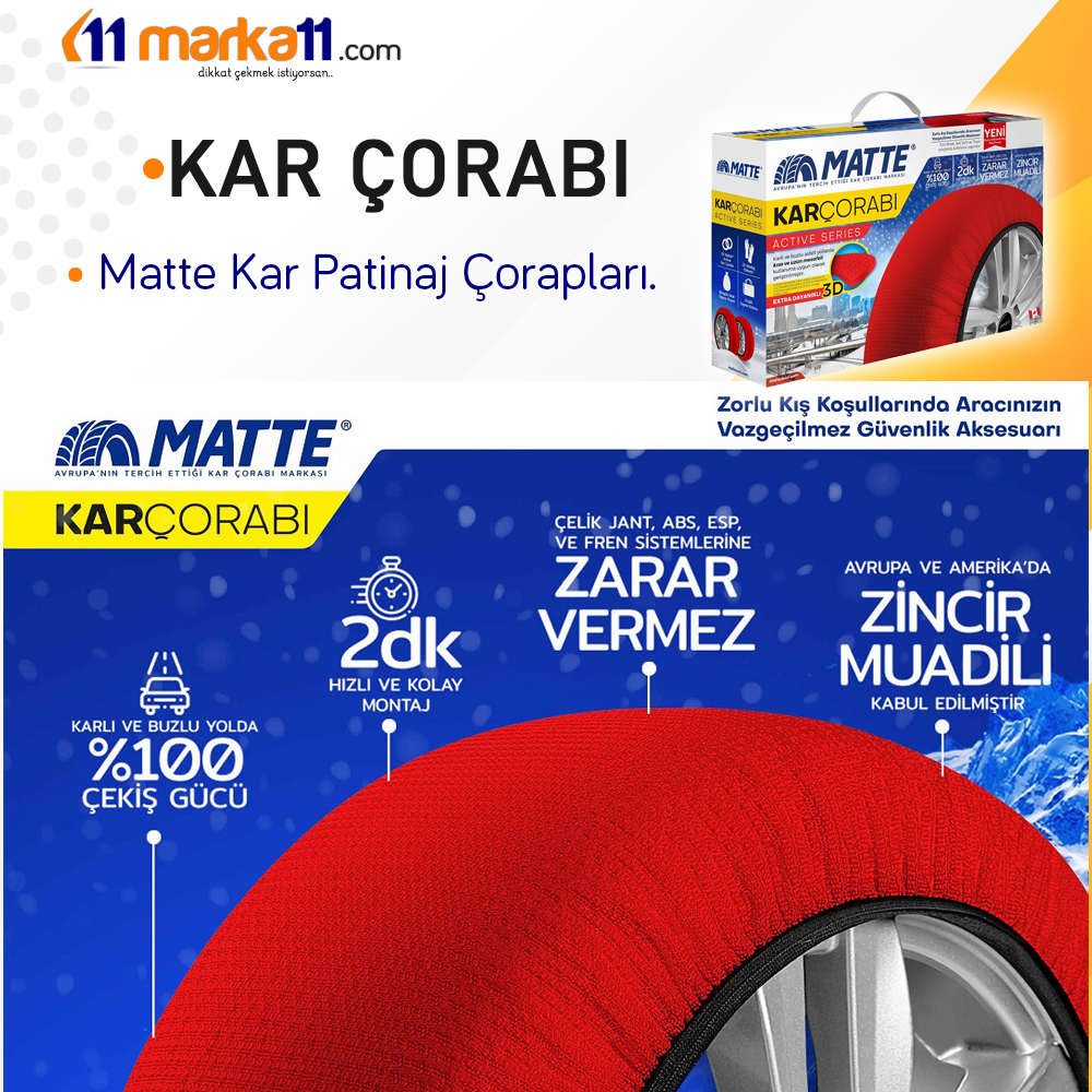 Aracınız için Matte Kar Çorabı ve daha fazlası marka11.com da!
#Matte #KarÇorabı #MatteKarÇorabı #MatteKar #LastikÇorabı #LastikKarÇorabı #KarZinciri #KarPaleti #TakmatikZincir #KarLastiği #KışLastiği #PatinajÖnleyici #ActiveSeries #SuperXSeries #ExtraProSeries