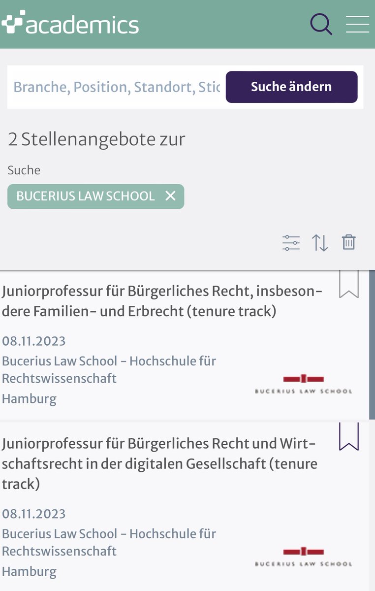 Wir an der @bucerius_law schreiben zwei Juniorprofessuren mit Tenure Track aus! Bitte fleißig teilen und bewerben! Wir freuen uns auf tolle Bewerber:innen! Fragen dazu gerne an mich. law-school.de/services/stell…