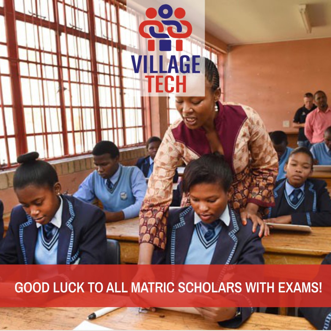 VillageTechZA's tweet image. To all matric students busy with exams right now, we wish you the best of luck!

The next chapter of your life is on your doorstep so it is easy to get distracted so stay focused on this challenge before you.
Good luck and study hard!

#BridgingTheDigitalDivide #VillageTech