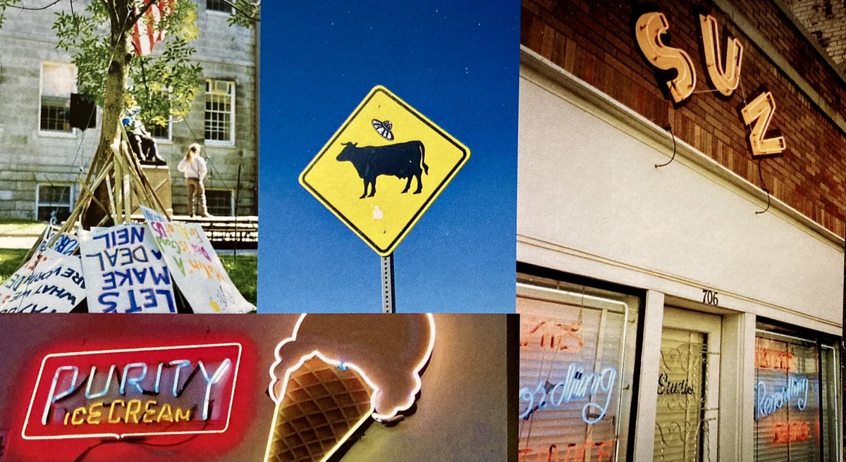 pjsyndicate's tweet photo. Shots from our 2023 Voodoo Lounge Gumbo calendar, photos celebrating signage and more! Nov is all US and sees placards at Harvard, ice cream neon in Galveston, Sun Records exterior Memphis &amp; Watch out- flying saucers warning outside Albuquerque. #signage  #voodooloungegumbo https://t.co/c4cMz21ffx