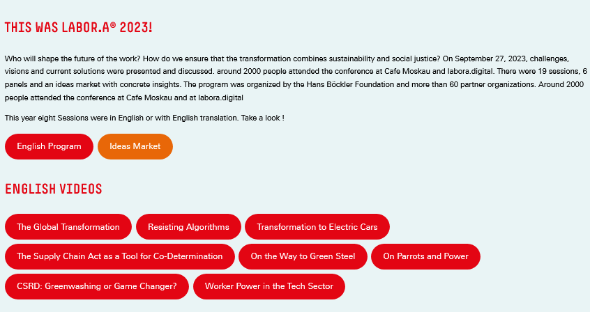 Arbeit_Zukunft's tweet photo. 🇬🇧Our English #labora23 videos are now online in the media library !
📺Take a look at 8⃣ sessions about #algorithms #supplychains #greensteel #justtransition #AI #techwork @uniglobalunion @_verdi @FESonline @IGMetall @unierfurt @dgb_news @ZukunftMB
🔗https://t.co/xx2OVSDZUE https://t.co/ValR3icqt8