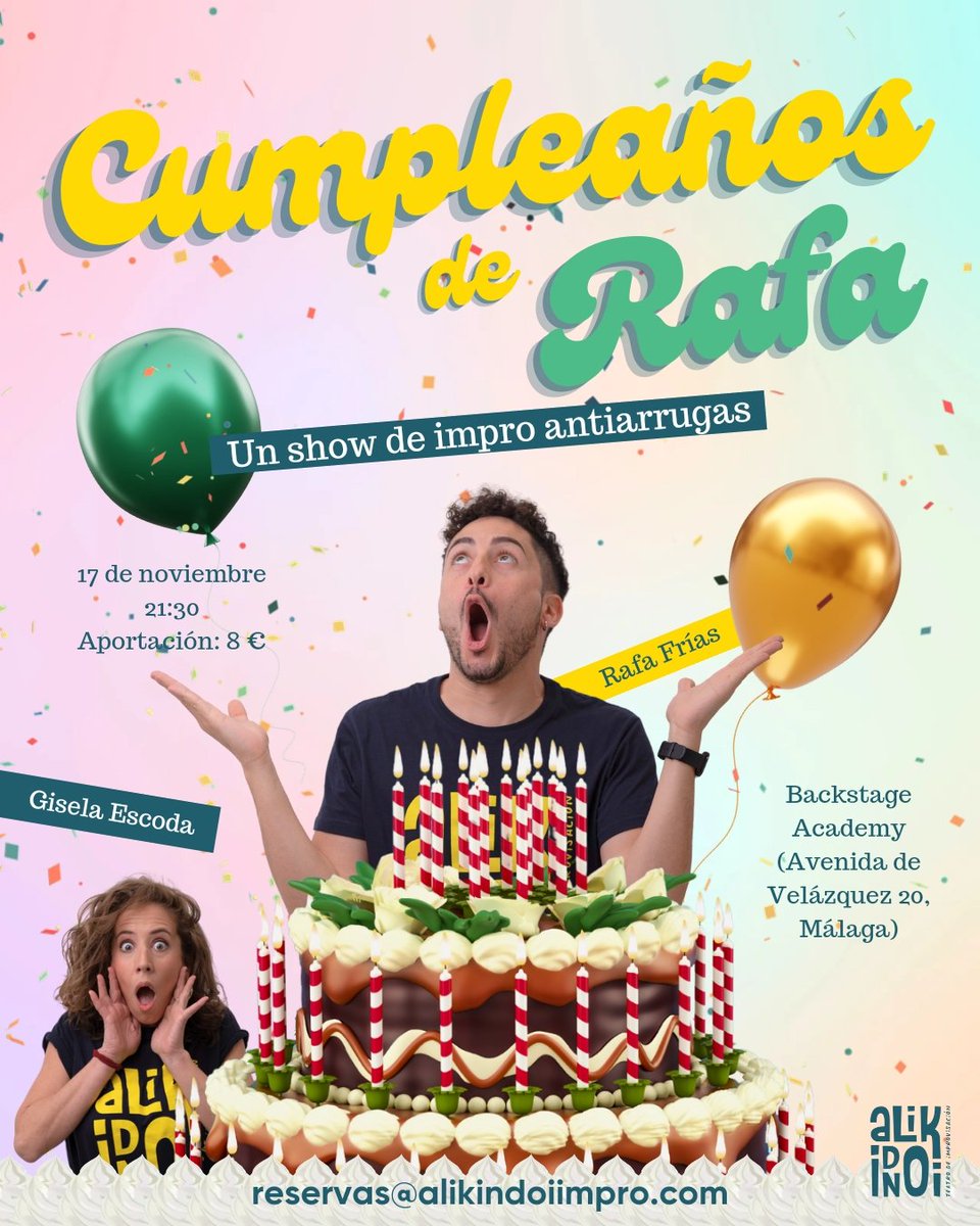 Es mi show más egocéntrico. Si, lo es.
Lo bueno es que solo es una vez al año.

Si vives en #Málaga 👉 reservas@alikindoiimpro.com