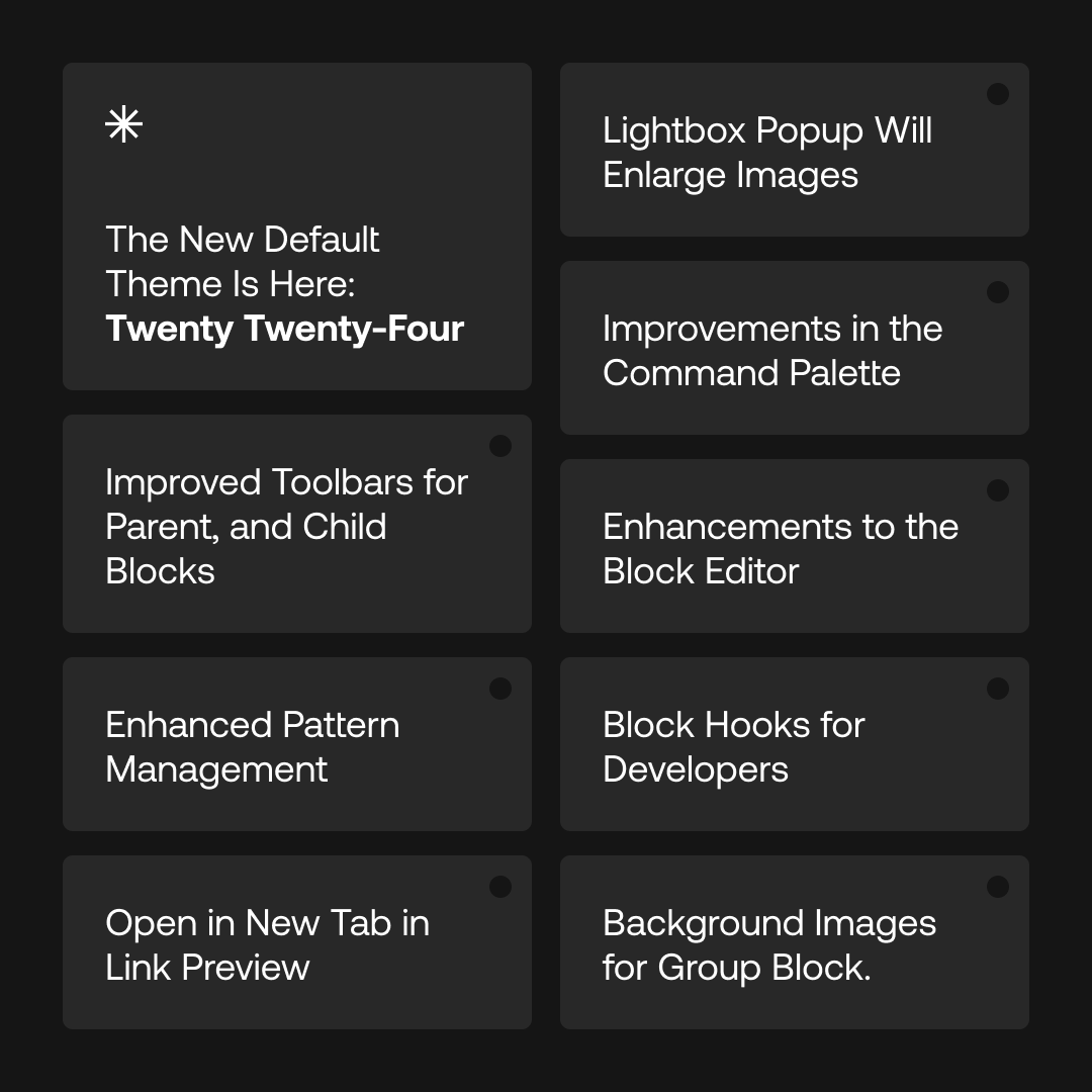 wpdevrix's tweet image. 🌟 Hey, WordPress enthusiasts! The moment we&apos;ve all been waiting for is here – WordPress 6.4 has arrived! 
#wordpress #wordpress64 #wordpressrelease #wordpressdeveloper #wp #wordpressagency #devrix
