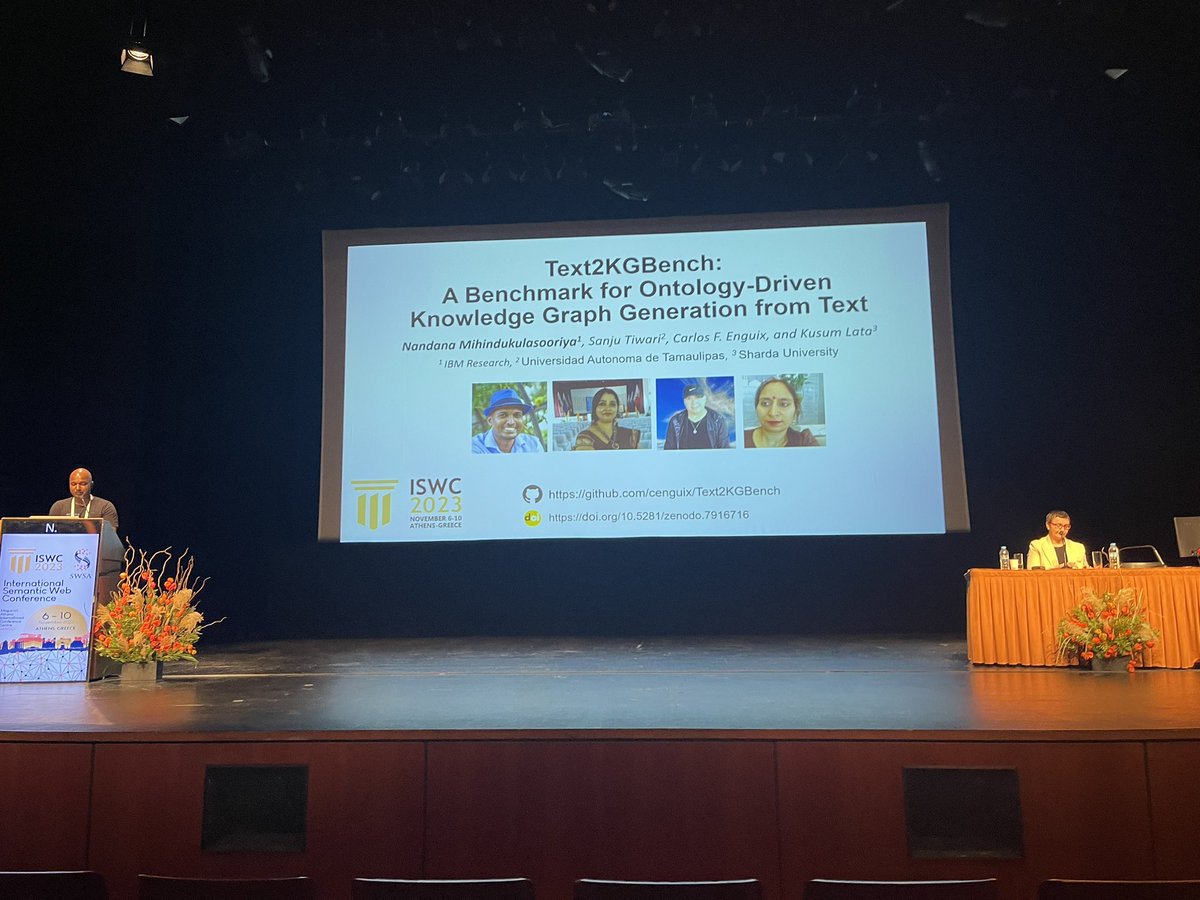 oktie's tweet image. Nandana @nandanamihindu (aka “N.” 🙂) presenting at @iswc_conf #iswc2023