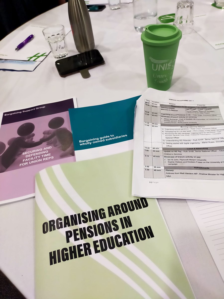 DanBeardUnison's tweet photo. In @UNISONinHE branch seminar learning about pensions.  Really highlighting how poor DC pension schemes are such as the one offered by the University for all new professional support staff https://t.co/ztVABfMzyo
