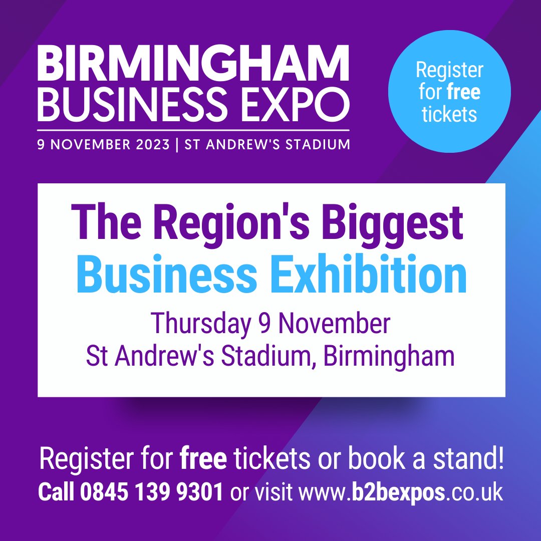 Grow your business ✨ Grow connections ✨ Join 250-350 businesses at #BirminghamExpo on 9th November, book early to secure your stand! b2bexpos.co.uk/event/birmingh… #Birmingham #BirminghamBusiness