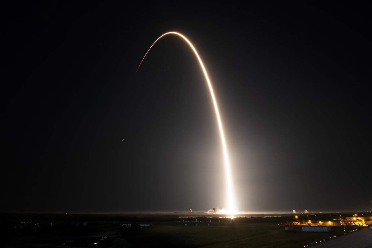 SpaceX's tweet image. Falcon 9 launches 23 @Starlink satellites to orbit from Florida. We’ve now launched 80 times in 2023, delivering more than 1,000 metric tons to orbit