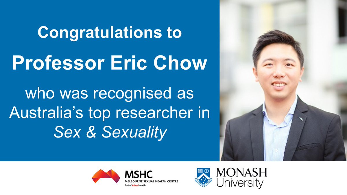 Congratulations🎉to Professor Eric Chow who was recognised in the 2024 @Australian Research Magazine as Australia’s top researcher in the field of Sex & Sexuality. Read more: theaustralian.com.au/special-report…