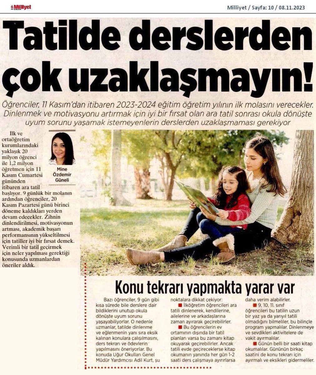 Uğur Okulları (@ugurokullari) on Twitter photo Genel Müdür Yardımcımız Adil Kurt, ara tatil öncesi öğrencilere tavsiyelerde bulundu. <a href="/milliyet/">milliyet.com.tr</a> Genel Müdür Yardımcımız Adil Kurt, ara tatil öncesi öğrencilere tavsiyelerde bulundu. <a href="/milliyet/">milliyet.com.tr</a>