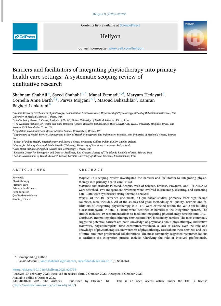 nonphysiotherpy's tweet photo. Barriers and facilitators of integrating physiotherapy into primary health care settings 

https://t.co/6FP99rNbhm https://t.co/1a3wR3PsoK
