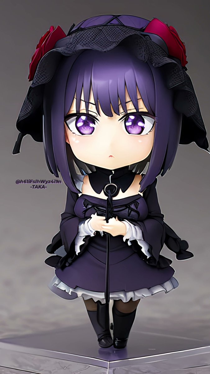 ねんどろいど風のイラストで ムスッと顔の雫たん #その着せ替え人形は