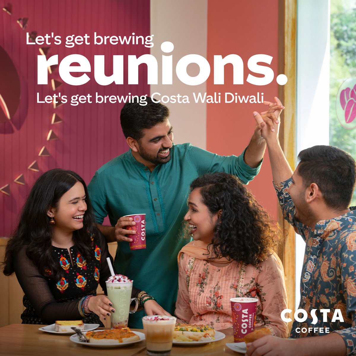 Nothing like catching up with old buddies for a festive get together. Tag someone to remind them to catch up!✨

Limited time Blisstachio Rose drinks by @Shivesh17 X @CostaCoffeeIndia

#SipTheMithai #LetsGetBrewing #Diwali #Dussehra #Coffee #YouXCostaCoffee #CostaCoffeeIndia