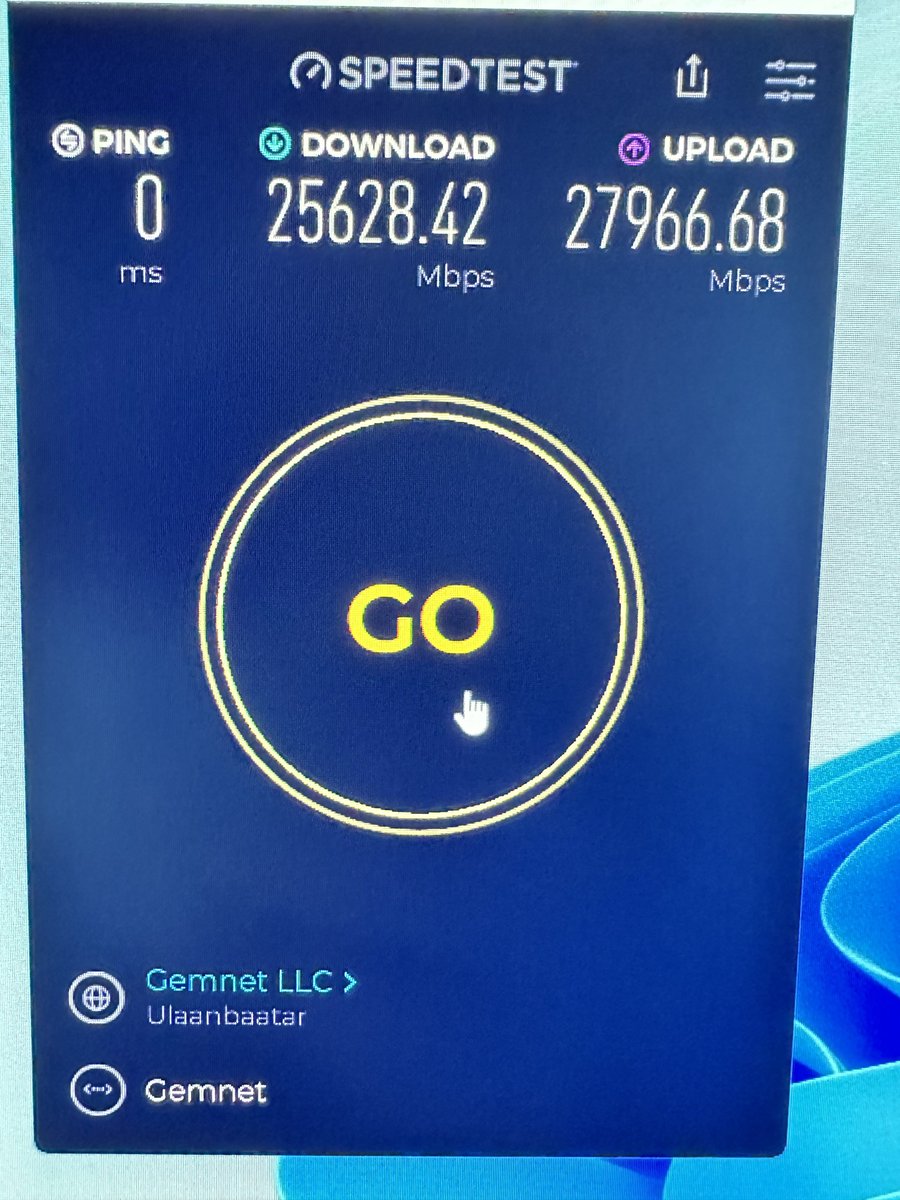 dolguun's tweet image. @elonmusk how fast is your internet? #speedchallenge