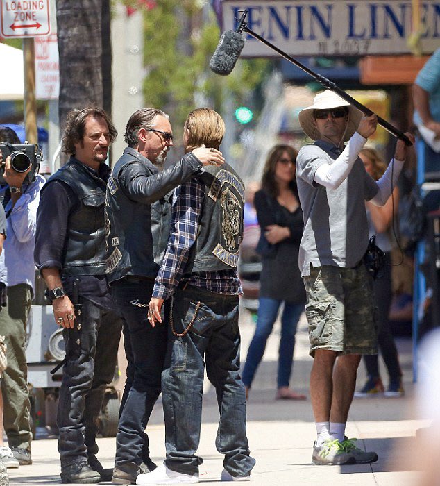 AfterAnarchy's tweet photo. Taking a trip down memory lane, reliving the final ride with Tig, Jax, and Chibs 🏍️ 

@soafx 
@TommyFlanagan 
@KimFCoates 

#sonsofanarchy https://t.co/E7vDd2j2j5
