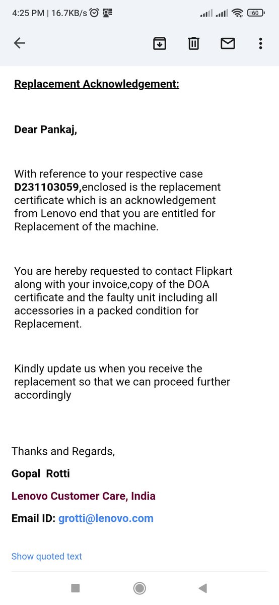 PankajAnilMars2's tweet photo. @Lenovo_in @Lenovo I ordered Lenovo's IdeaPad gaming laptop but in that laptop there was display issue, so i raised a request for replacement and the customer care was ok with that, but after 5 days he is saying we will processing your request for refund . https://t.co/QQM7f7a1pR