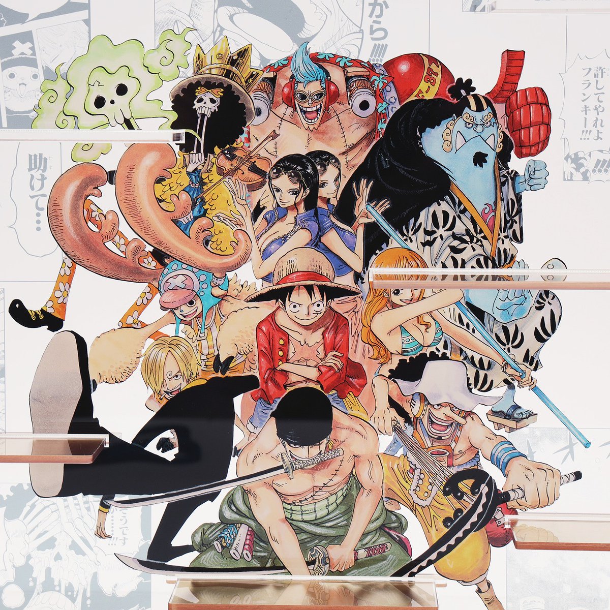 ONE PIECE アクリルマンション　麦わらの一味 麦わらの一味 アクリルマンション(特大ディスプレイボード) 受注生産