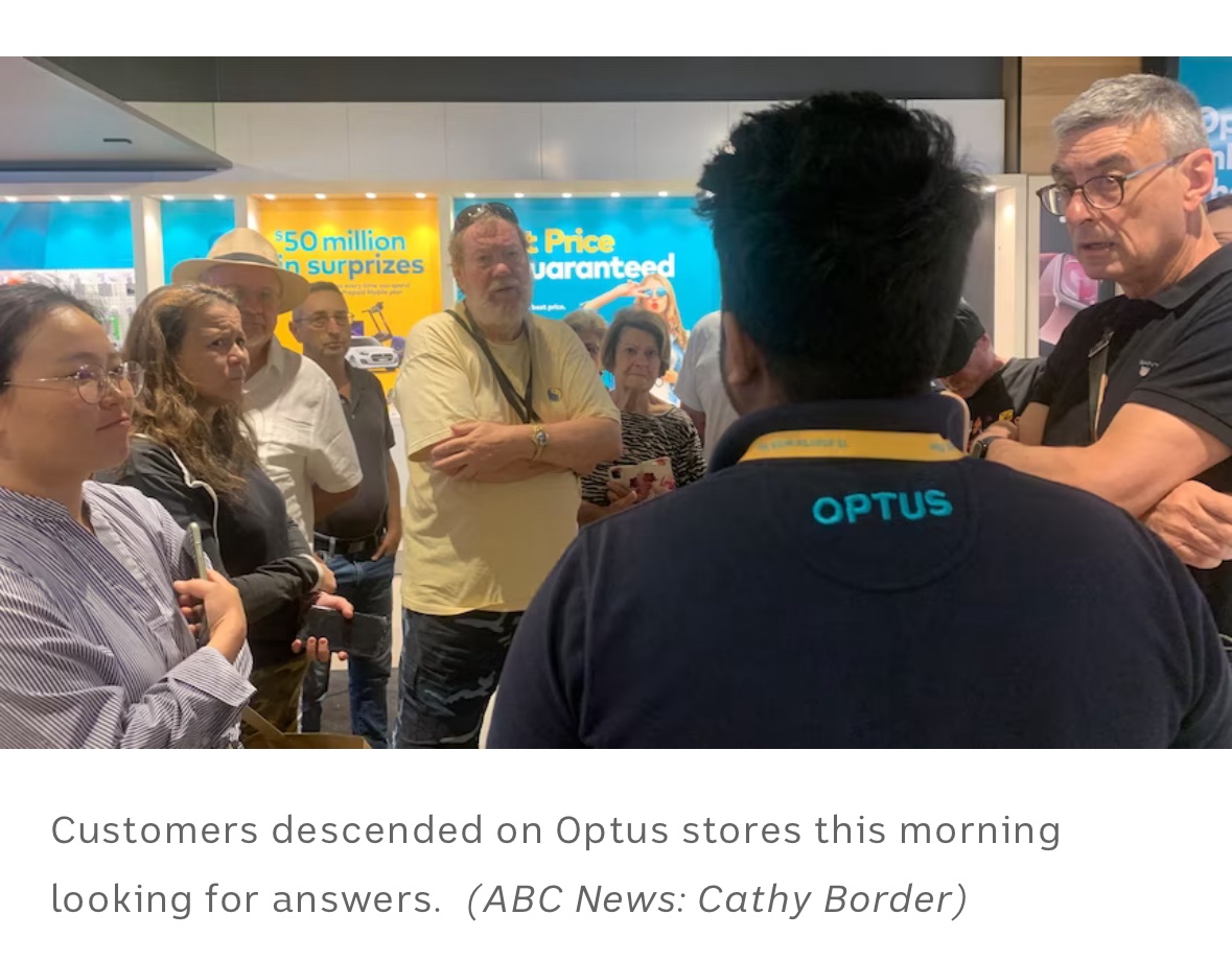 if you went to an Optus store this morning expecting the casual sales assistant to solve the nationwide outage you should be given a custodial sentence because you need to be separated from the rest of society