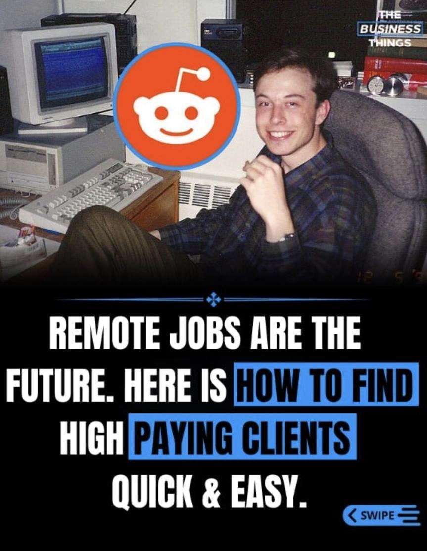 MindWisdomMoney's tweet photo. Remote jobs are the future. 

Here is how to find high paying clients quick, easy and earn $1000s https://t.co/KZZMxV5UjT