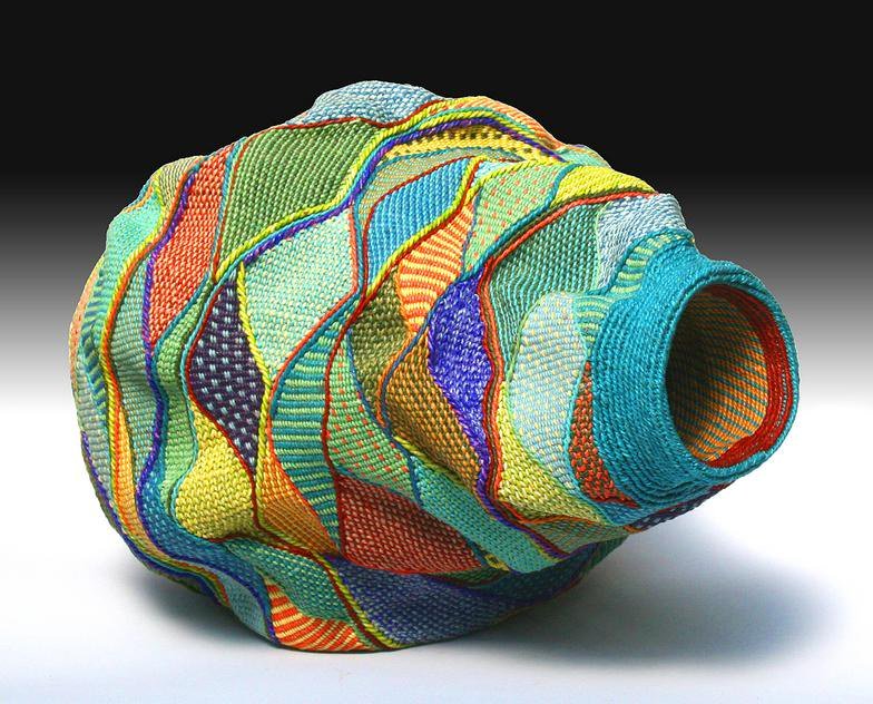 Lois Russell, fiber artist whose sculptural work reflects her background as a traditional basket maker #WomensArt