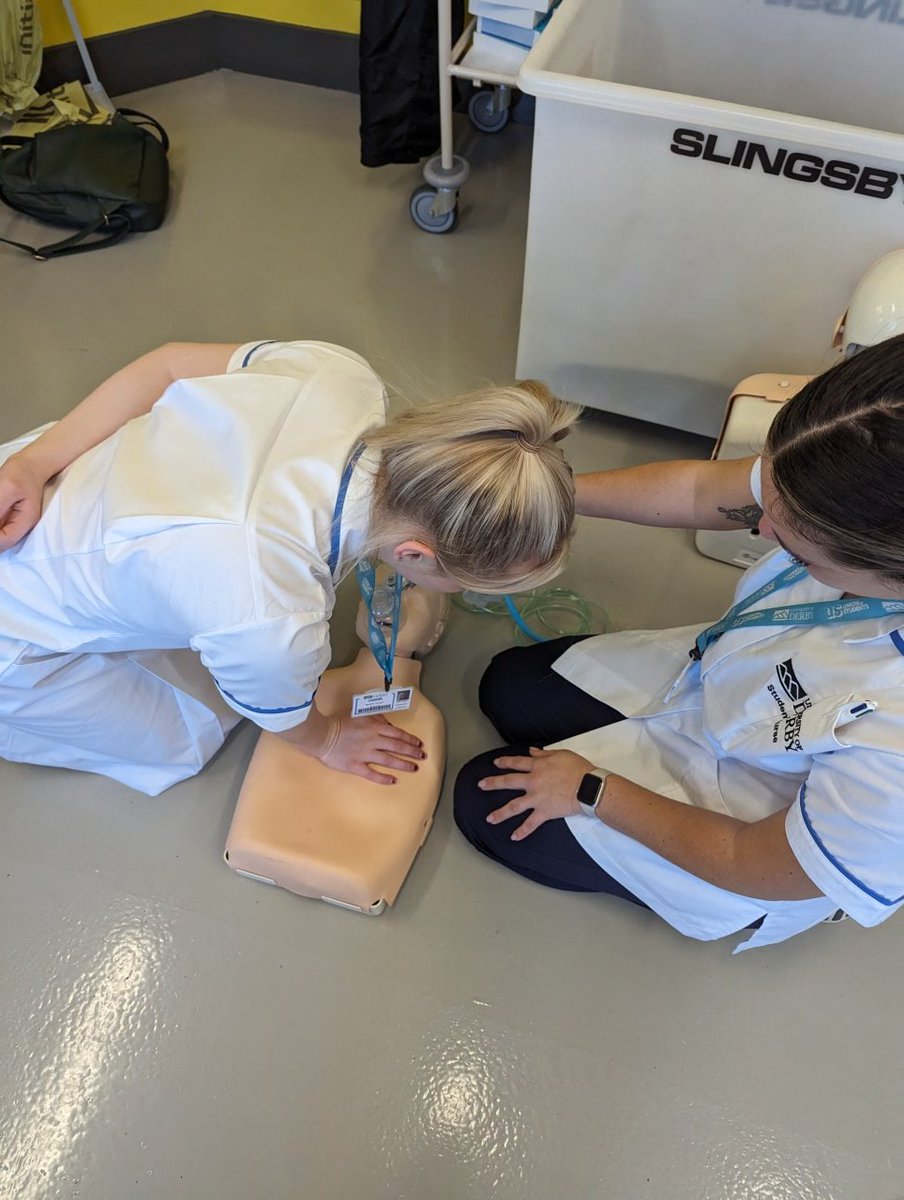 Fantastic day spent with the S23 nursing students at our St Helena campus in Chesterfield, learning BLS - amazing student nurses and first class life savers! @UOD_SONM @UniDerbyNursing @DerbyUni @danni_dunne