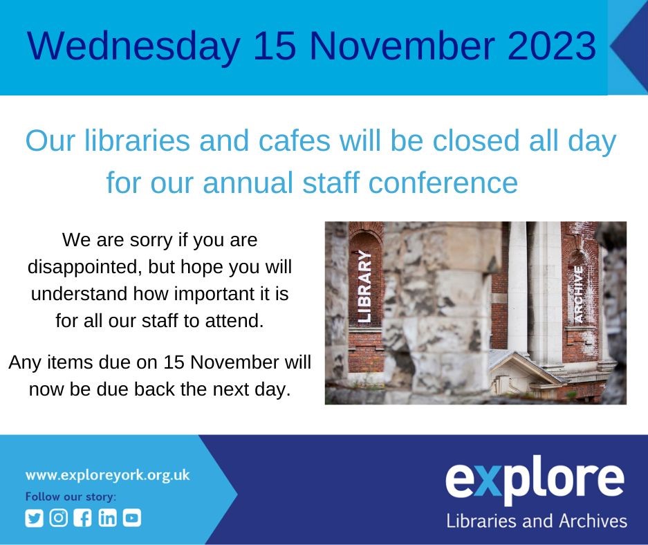 We’re not here anymore – formerly @YorkLibrariesUK (@yorklibrariesuk) on Twitter photo 