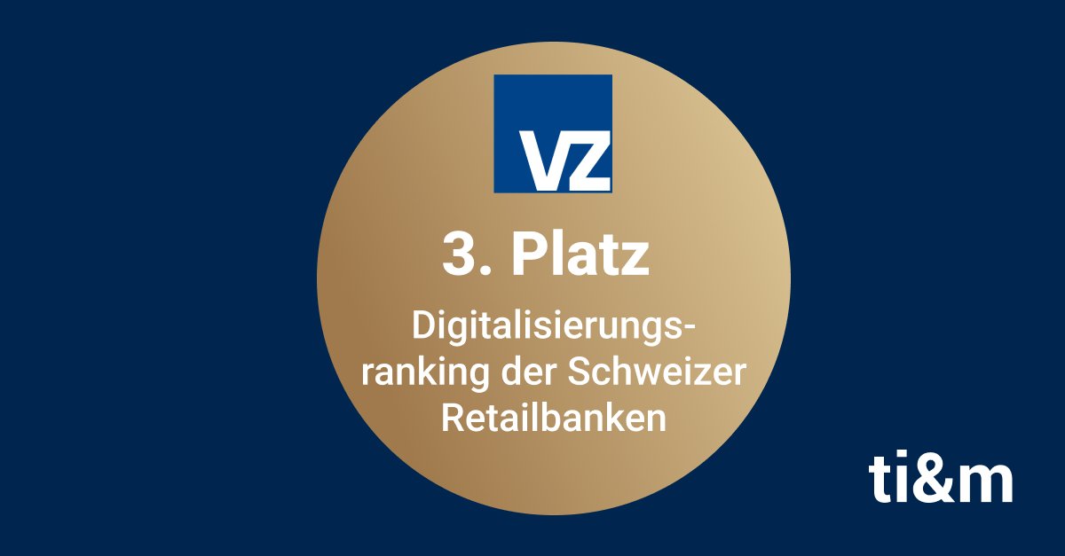Unser Kunde VZ Depotbank gehört zu den digitalsten Banken der Schweiz! Mit den Banking- und Trading-Lösungen von ti&amp;m schafft es das VZ auf den 3. Platz im Digitalisierungsranking 2023 des Instituts für Finanzdienstleistungen (IFZ) der Hochschule Luzern. bit.ly/3OnfpIQ