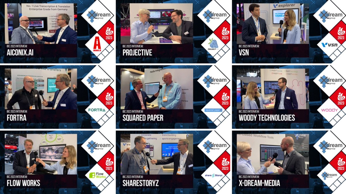 Watch all #IBC2023 interviews with our vendor partners! In the short clips, we discussed the latest industry trends and new product features.
👉 ow.ly/V98z50Q56EB

#ingest #playout #MAM #PAM #transcoding #AI #filetransfer #xdremfabrik #workflow #mojo #monitoring #xdreamteam