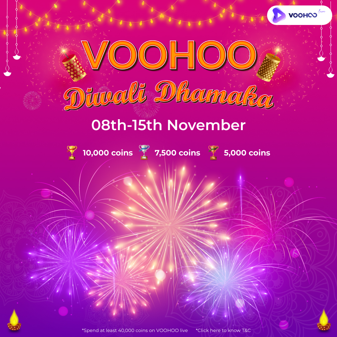 VOOHOOlive's tweet photo. Get ready to light up your Diwali with VOOHOO Diwali Dhamaka! 🪔💥

Gift coins your favorite hosts and stand a chance to win big!🪙🎉✨

Details Here: https://t.co/fCJfqX9Qkk

#VOOHOODiwaliDhamaka #VOOHOOEvent #DiwaliDhamakaEvent #GiftAndEarnCoins #VOOHOOlive #LiveStreamingApp https://t.co/cFPinDOZ8O