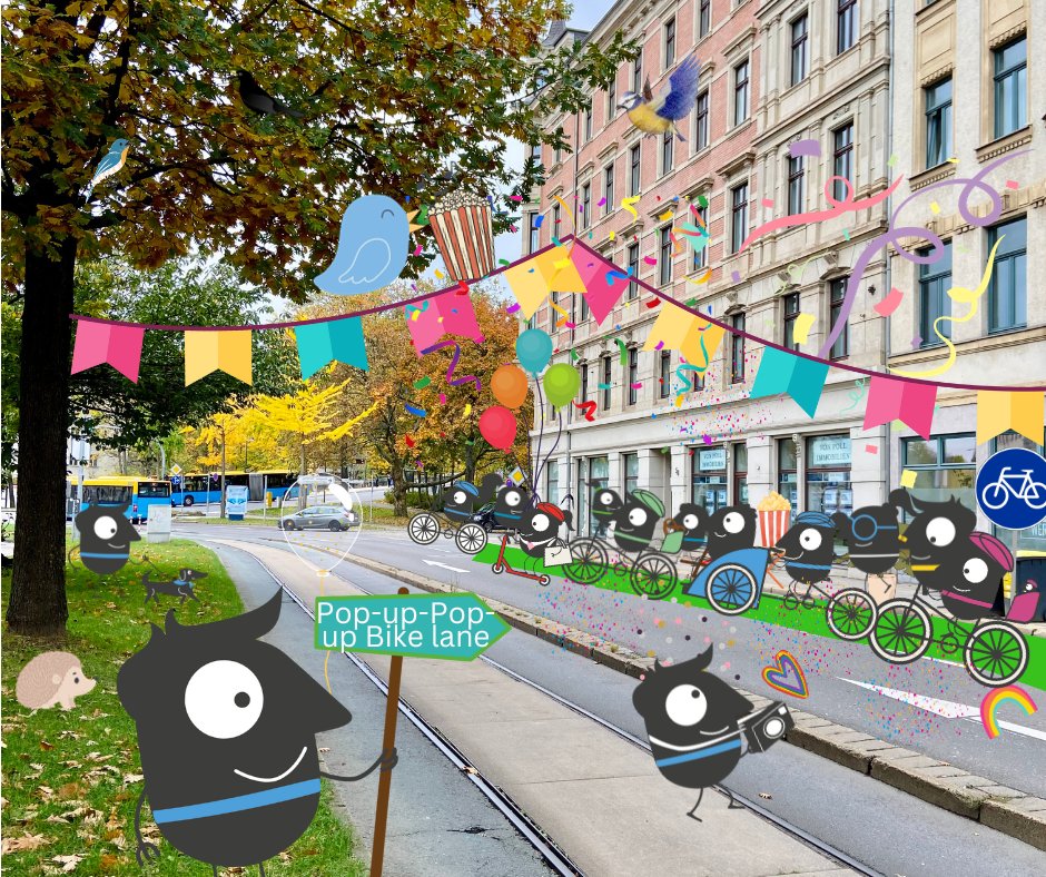 Pop-up Kultur Bike Lane
#Chemnitz, Freitag, 10:00 - 12:30 Uhr mit
Künstler Norbert Krause auf der Theaterstraße (zwischen Pinguinen und Bierbrücke): temporäre Fahrradspur
Eine kurze Aktion als Demonstration.
Viel Show und ab 11.00 Uhr wird gezählt. Kommt vorbei! #Fahrrad #ADFC