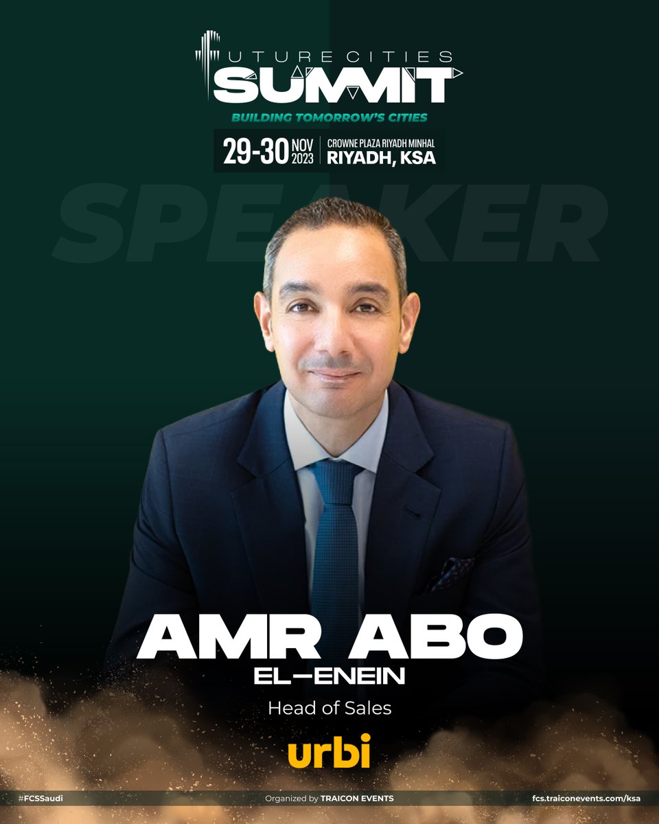 TraiCon_Events's tweet photo. We are excited to unveil a key panelist from our panel sponsor: Urbi

Join us to witness his illuminating insights at the #FutureCitiesSummit

Collaborate with us at https://t.co/fjctLWYIts

#Vision2030KSA #Vision2030 #Vision2030Saudi #GreenCitiesKSA #TransformingRiyadh #FCSSaudi https://t.co/LXPu61UqYv