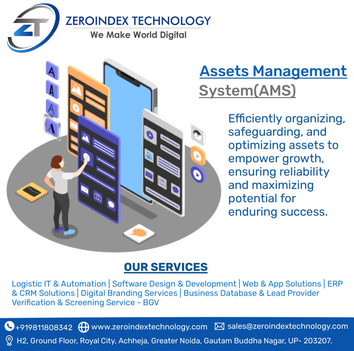 zeroindextech's tweet image. Streamlined Solution for Efficient, Comprehensive and Secure Management of Diverse Organizational Assets.
For more information contact us: 
zeroindextechnology.com
+91-981-180-8342
#Assets  #AMS  #digitalassettracking #efficientasset #assettrackingtechnology #streamlineassets