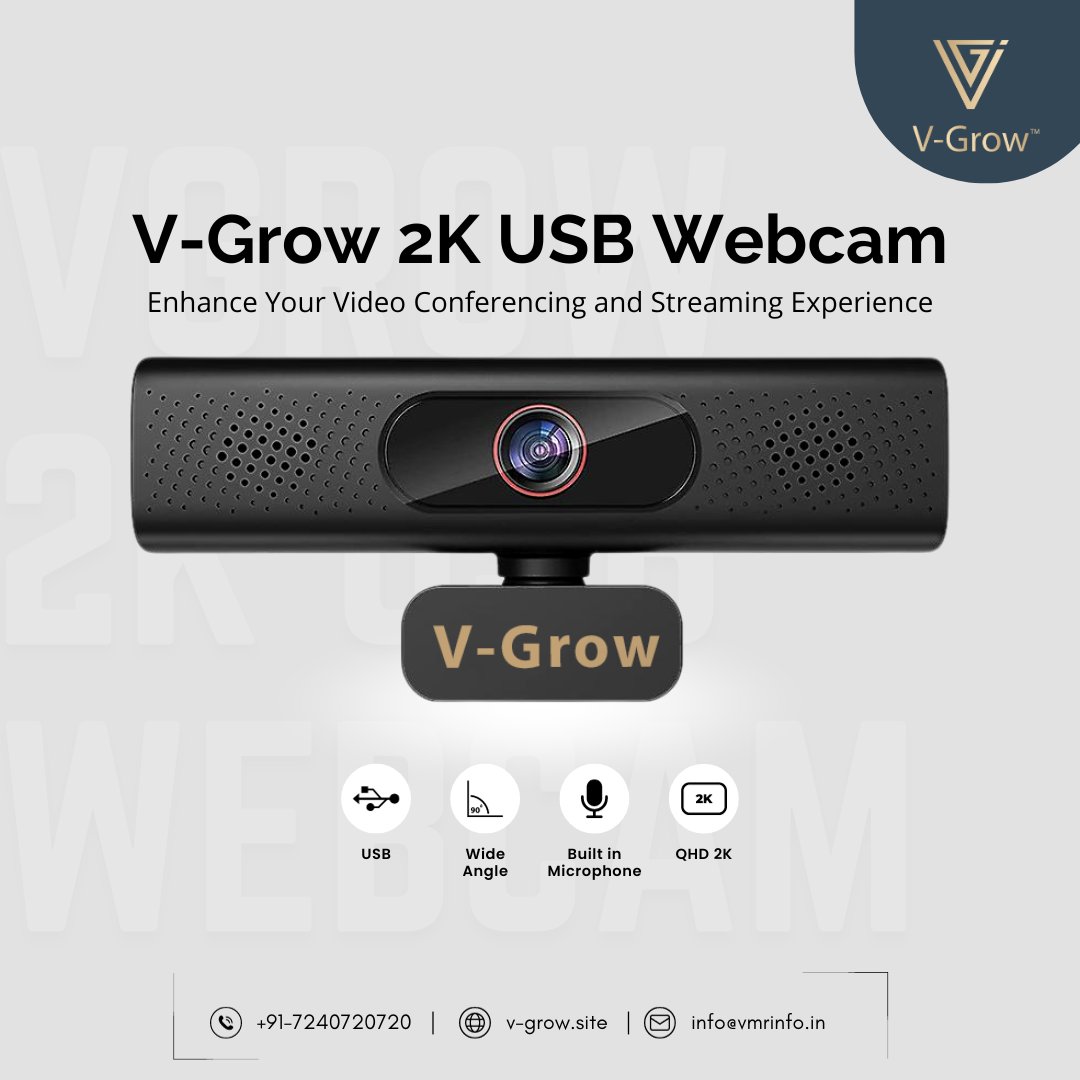 Experience the Next Level of Virtual Communication with V-Grow! Introducing our state-of-the-art 2K USB webcam, redefining the way you engage in video calls and presentations 
.
.
.
#vgrow #webcam #USBCamera #HD #HDquality #studiosetup #studioequipment #recording #virtuallearning