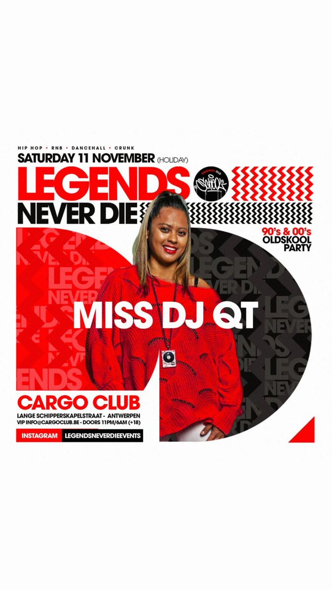 This Saturday back in Antwerp with my Legends... <a href="/djcosmic20/">DJ COSMIC</a> <a href="/deejaySake/">DEEJAY SAKE</a> <a href="/babybang/">DJBABYBANG</a> <a href="/LegendsNeverDe/">Legends Never Díe</a> Dont miss it!!!