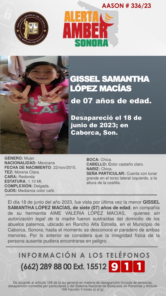 Alerta Amber Sonora (@ambersonora) on Twitter photo 