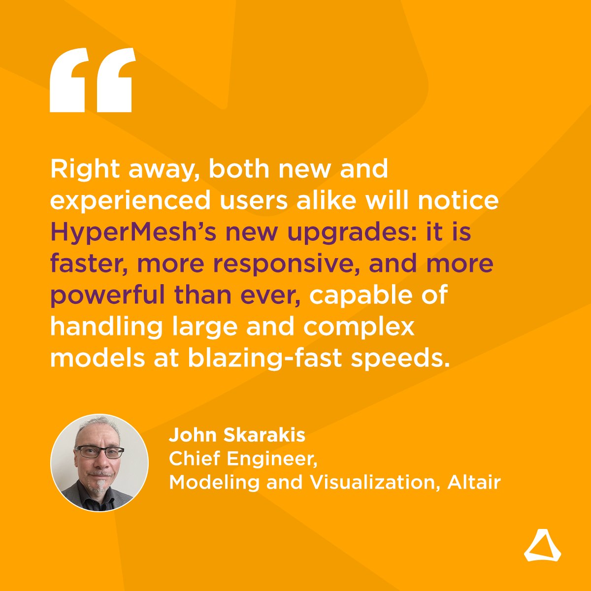 Altair chief engineer of modeling and visualization John Skarakis highlights what's new in Altair HyperMesh, and how these upgrades are poised to reshape how people innovate within one of Altair's most powerful, most popular solutions: bit.ly/3FOx0ph #OnlyForward