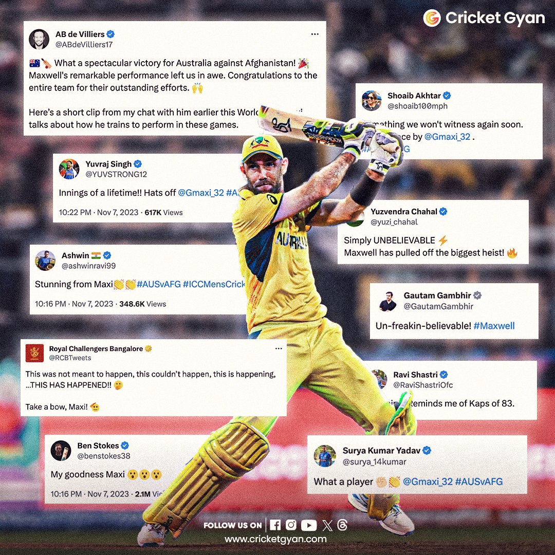 cricketgyann's tweet image. Appreciations all around! 💯

#Twitter #glennmaxwell #appreciation #appreciations #cricketnews #glennmaxwellnews #cricketupdates #AUSvsAFG #Patcummins #maxi #maximum #cricketgyan