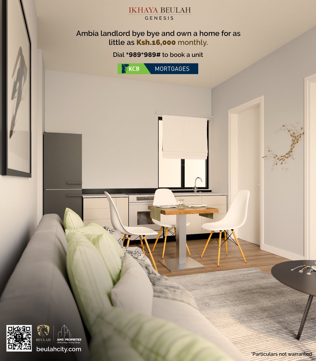 BeulahCity's tweet photo. Your path to homeownership just got easier!
Discover Ikhaya Beulah Genesis – where dreams come true with our affordable mortgage packages.
A home for as low as 16,000 Ksh per month, perfect for young couples on the journey to their own place! Dial *989*989# to book a unit today. https://t.co/oPuDCOtLzF