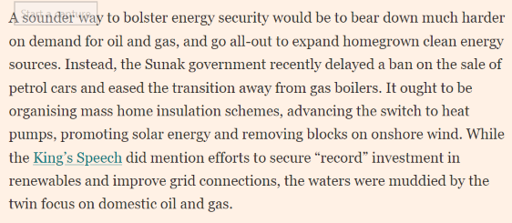 Doug Parr (@doug_parr) on Twitter photo Striking how - although in more sober language 😀- the <a href="/FT/">Financial Times</a> editorial is saying pretty much the same as <a href="/GreenpeaceUK/">Greenpeace UK</a> about UK govt on climate
Govt focus is on oil & gas rather than the economically rational approach to energy security and climate
ft.com/content/b03314… Striking how - although in more sober language 😀- the <a href="/FT/">Financial Times</a> editorial is saying pretty much the same as <a href="/GreenpeaceUK/">Greenpeace UK</a> about UK govt on climate
Govt focus is on oil & gas rather than the economically rational approach to energy security and climate
ft.com/content/b03314…