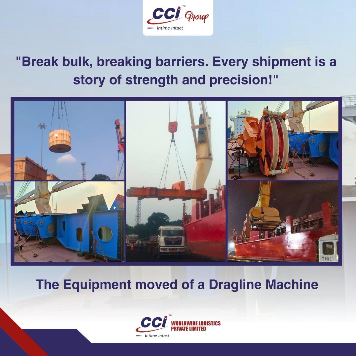 CCIgroup_'s tweet image. Breaking barriers, one shipment at a time – where each break bulk cargo tells a story of resilience, efficiency, and the power to move the world. CCI Group is proud to share, we recently completed jobs for #customsclearance #plotmanagement #shorehandling and #transportation