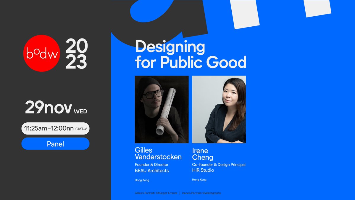 Join #BODW2023 for transformative design discussions on sustainability and the public good. Explore eco-sensitive design with #GameChangers Samantha Peart, Chris van Duijn &amp; Marthijn Pool, and discover how Gilles Vanderstocken &amp; Irene Cheng design for the public good
