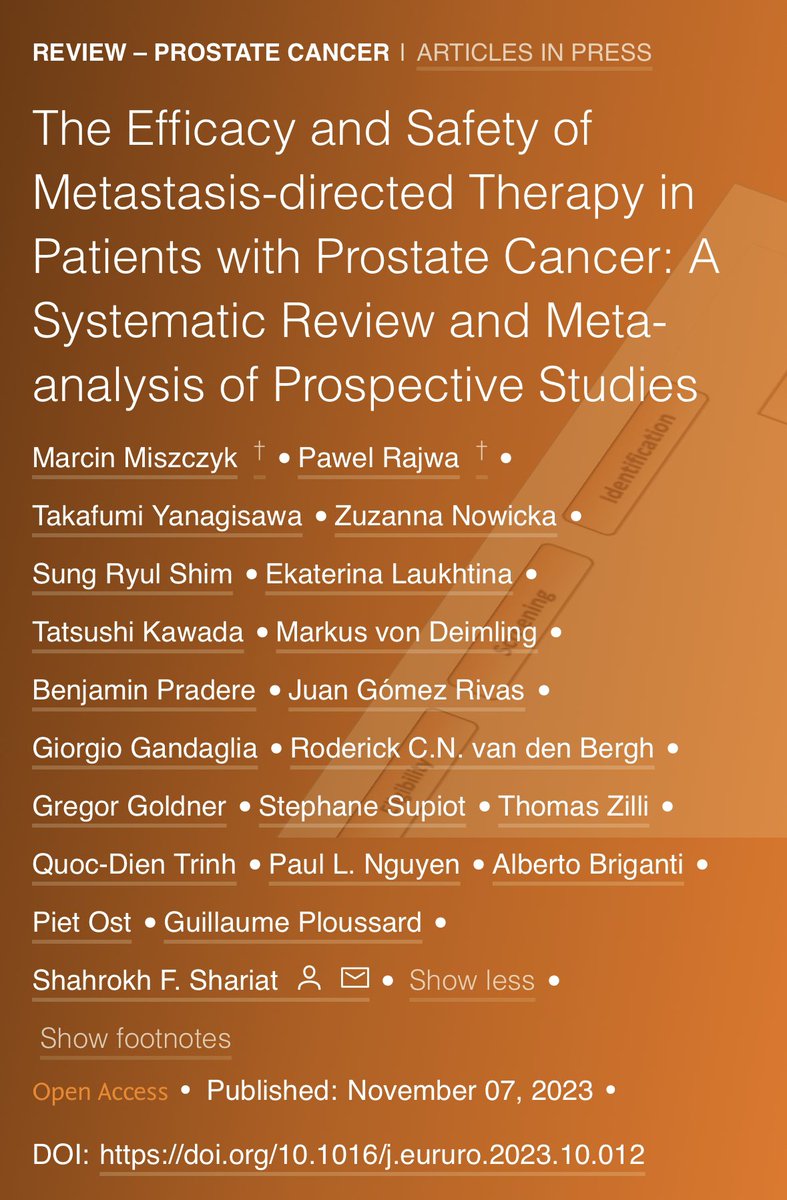 We summarized the prospective evidence on efficacy and safety of MDT in mPCa. @miszczyk_marcin @DrShariat @GPloussard europeanurology.com/article/S0302-…