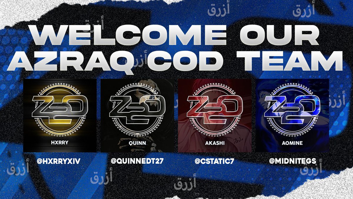 TeamZero2One's tweet photo. ⚠️ Huge Announcement! ⚠️

📣Z2O Azraq Confirmed MW3 Roster 📣 

⚪  🔵 Z2O Azraq 🔵 ⚪️

🔵  @CStatic7 Main SMG 
⚪  @MidniteGS 2nd AR / Flex 
🔵  @quinnedt27 Main AR 
⚪  @HxrryXIV SMG / AR Flex 

Welcome to our new Division 3 roster we haven’t had the pleasure or seeing these boys play yet however we can expect big things for this bunch of demons across #MW3    #Z2OAzraq

🏆 🏆 🏆 🏆 🏆 

#Z2OFAM #Zero2Gold #Z2O