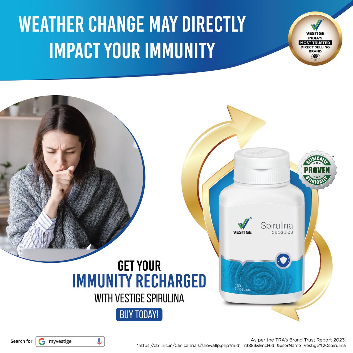 vestigemkt's tweet photo. Recharge your IMMUNITY this winter season with the clinically proven - Spirulina.
Buy Today!!
#WishYouWellth #spirulina #nonicapsules #immunity #strength #wellness #healthylifestyle https://t.co/QBXPw0Ia52
