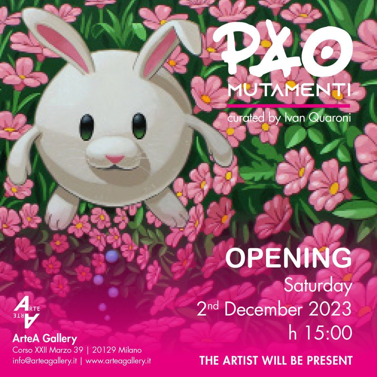 Next exhibition by PAO, famous italian street artist and painter