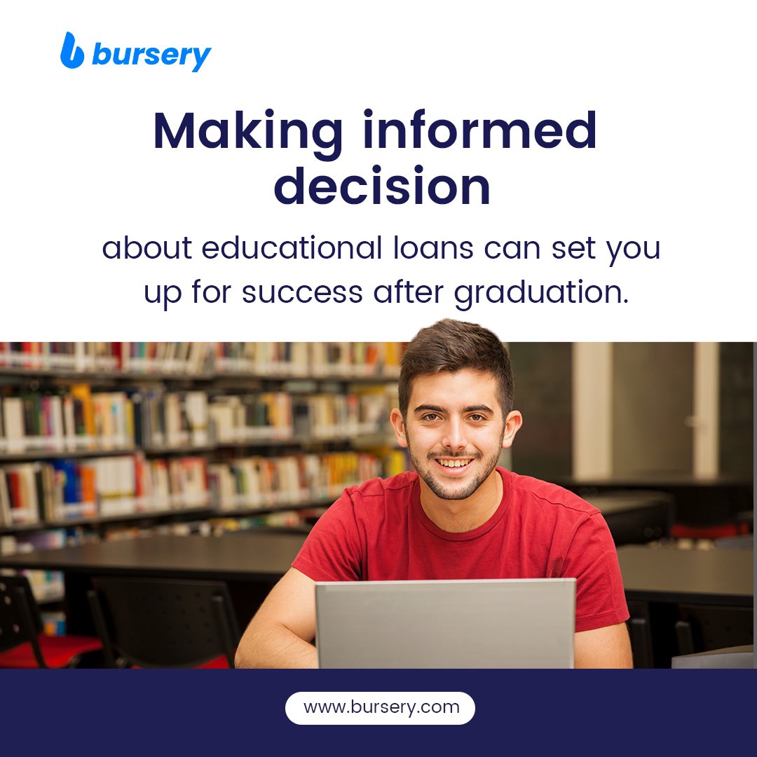 burseryloans's tweet image. Here are some factors to consider when making decisions about educational loans: 

•Interest rates
•Repayment plans
•Loan terms
•Eligibility requirements 

#loan #educationalfund #studyloan #finance #education #bursery