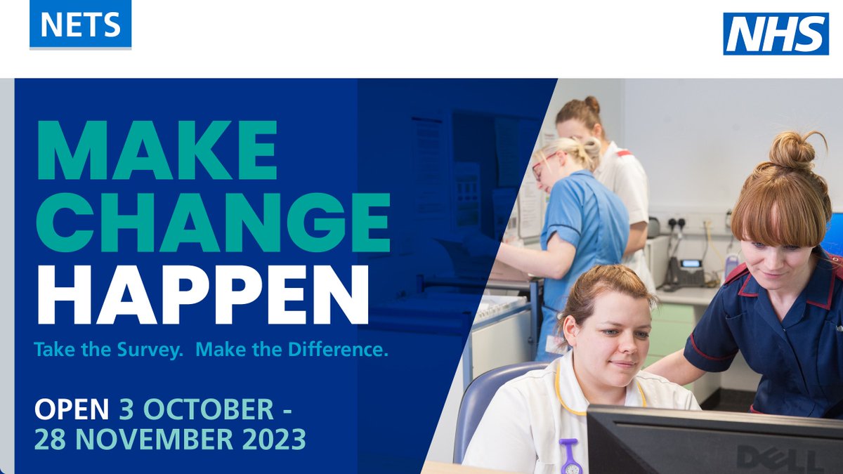 The National Education and Training Survey is open and will remain open until 28 November. If you are a student, doctor or dentist in training undertaking a practice placement or training post in healthcare services, complete the survey here: orlo.uk/cHx0v #NETS23