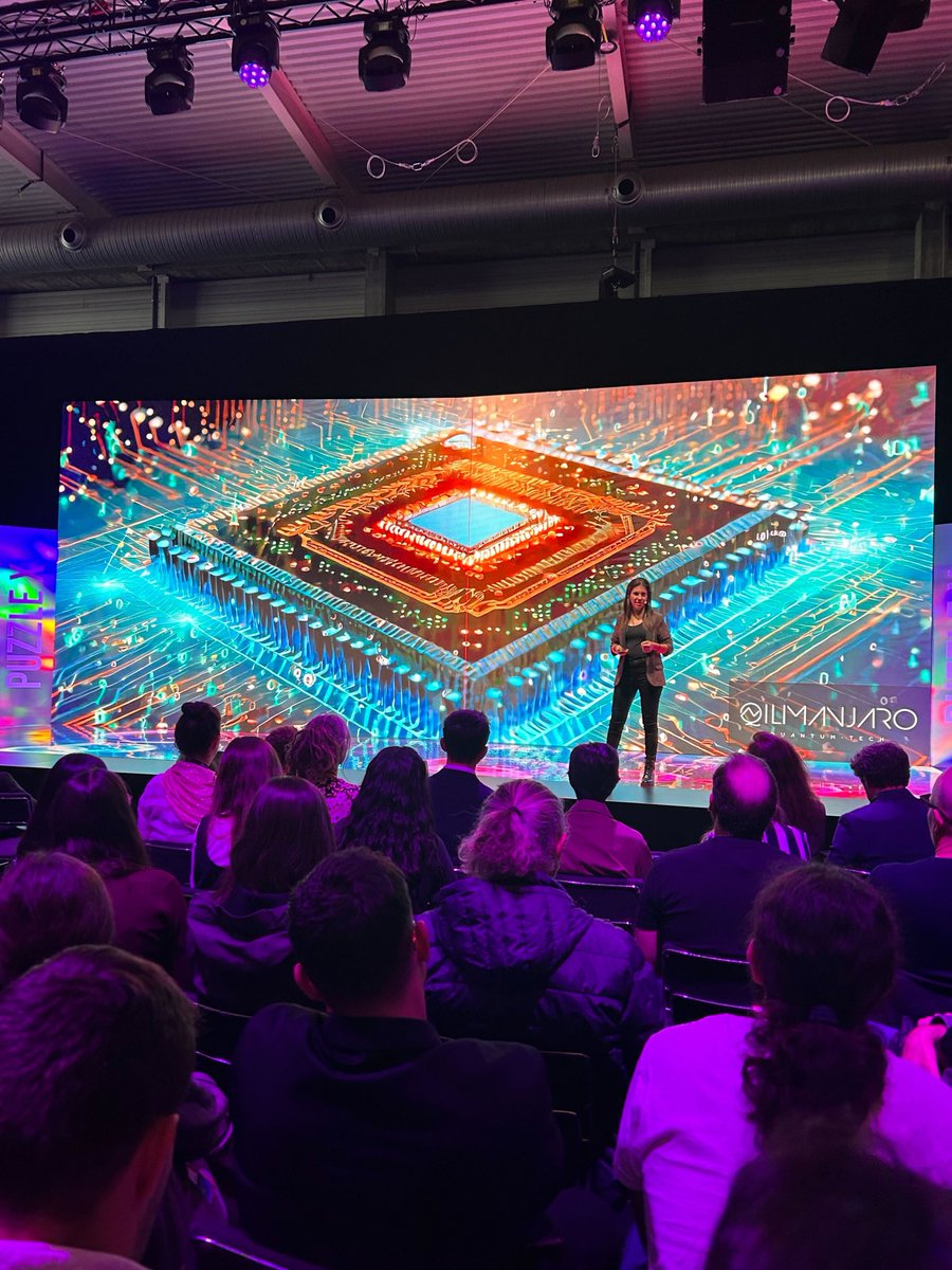 qilimanjaro's tweet photo. 🚀 CEO Marta P Estarellas unveils Qilimanjaro's quantum computing journey at #PuzzleX2023! 🔮 Honored to be part of this stellar lineup shaping the future of tech. 🌟 #QuantumComputing #Innovation https://t.co/DNwZ1g9N5W