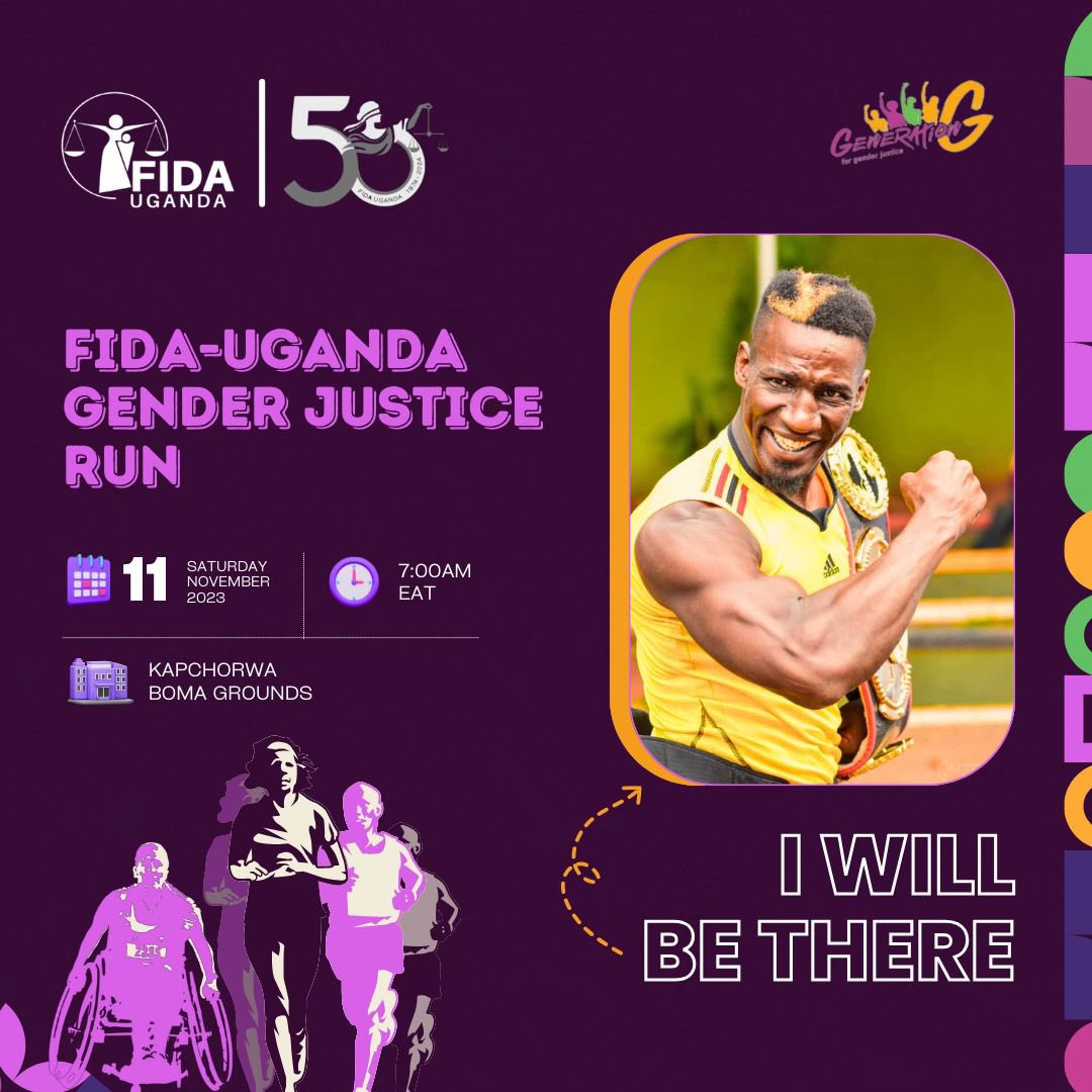 FIDA_Uganda's tweet image. 🌟 Thrilled to announce the participation of renowned Golola Moses in our Gender Justice Run! 
His dedication to equality and supporting social causes shines through his strides. 

Lace up and run with a champion! 🏆🏃‍♂️ #RunForEquality #GenerationGender #EqualityForAll