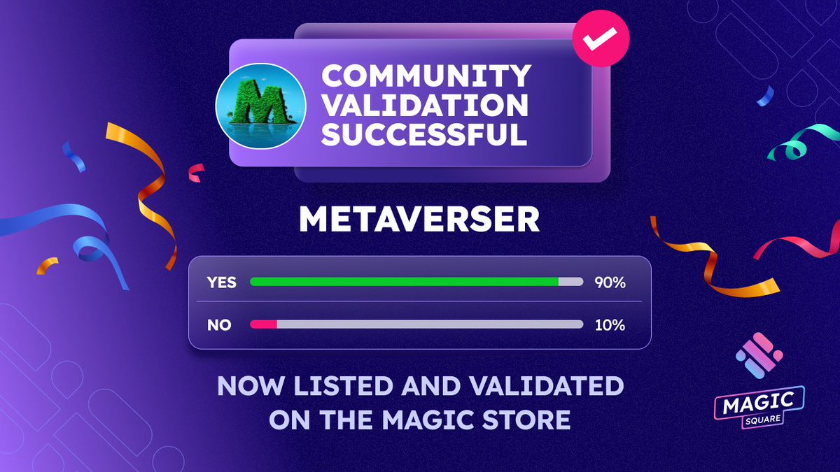 🌌 Meet @metaversergame, the first Multi-Platform, Play-to-Earn & Free-to-Play Realm! 🎮

🛠️ Craft, explore & immerse in a boundless 3D world
🤝 Connect & interact like never before
💰 Earn $MTVT & NFTs in-game

Discover Metaverser on the Magic Store 👇
magic.store/app/metaverser